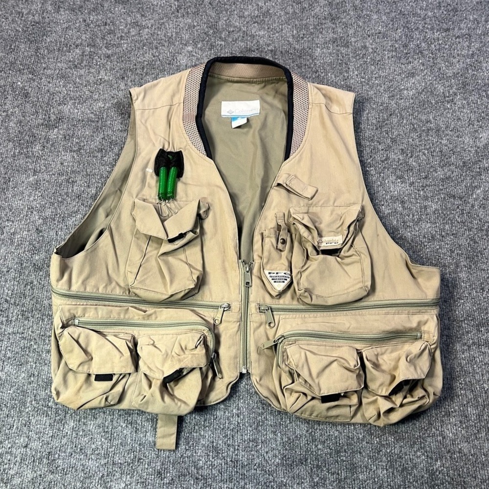 Columbia Mens XL Fishing Vest Utility Gorpcore Outdoor Pockets Tactical